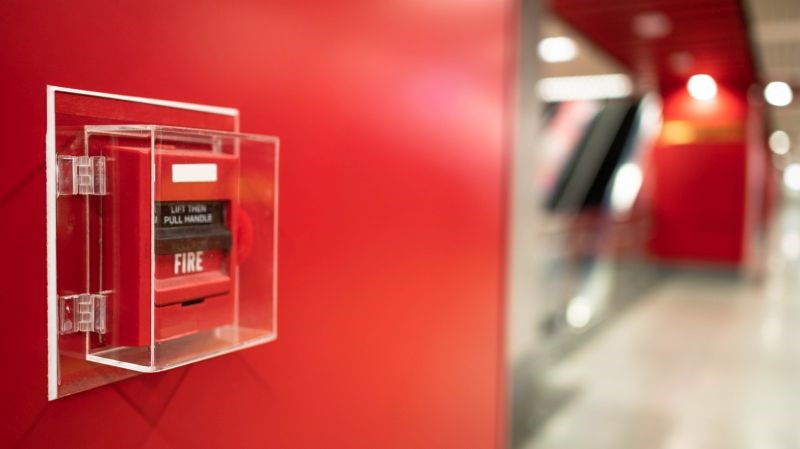 Fire alarm system in a manufacturing facility